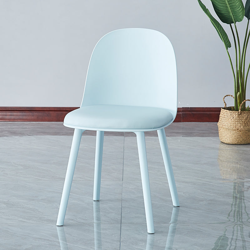 Sillas de comedor sin brazos modernas silla lateral de plástico para comedor