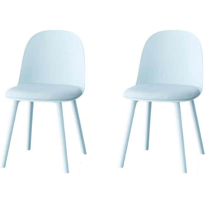 Sillas de comedor sin brazos modernas silla lateral de plástico para comedor