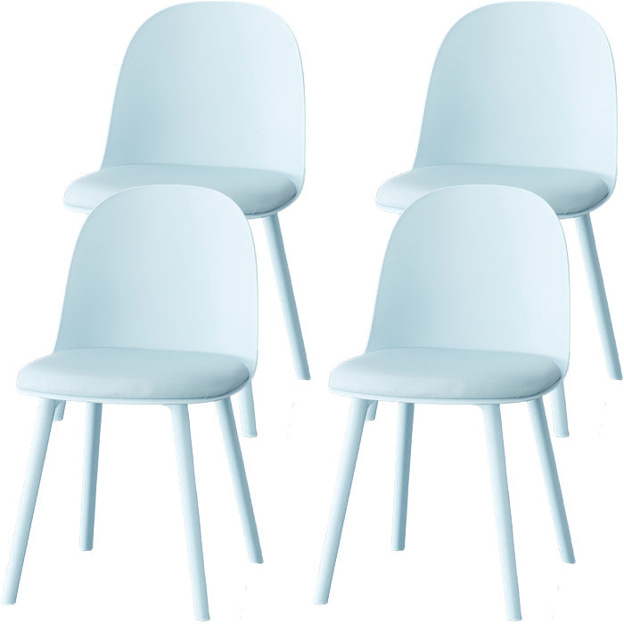 Sillas de comedor sin brazos modernas silla lateral de plástico para comedor