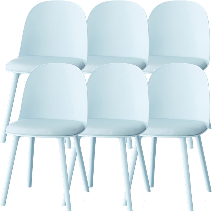 Sillas de comedor sin brazos modernas silla lateral de plástico para comedor