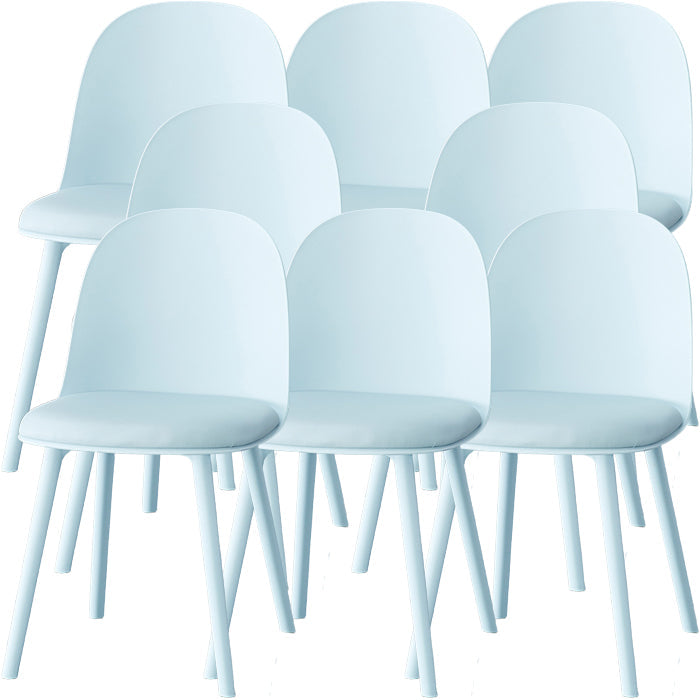 Sillas de comedor sin brazos modernas silla lateral de plástico para comedor