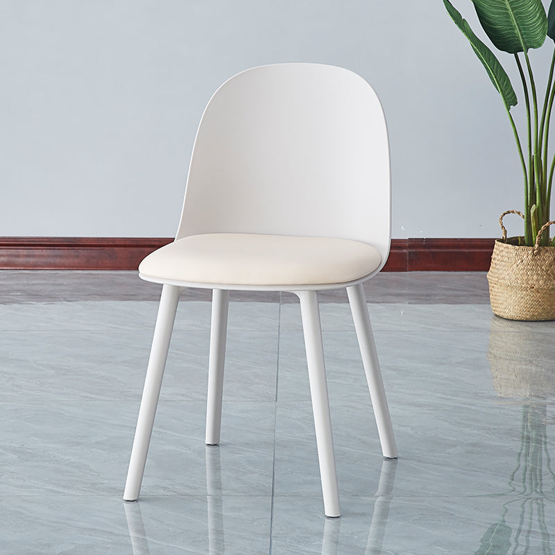 Sillas de comedor sin brazos modernas silla lateral de plástico para comedor