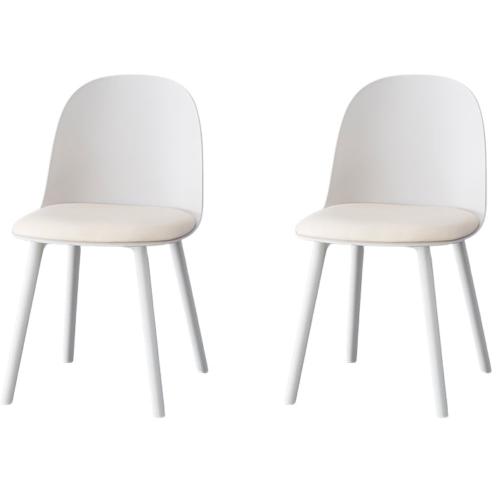 Sillas de comedor sin brazos modernas silla lateral de plástico para comedor