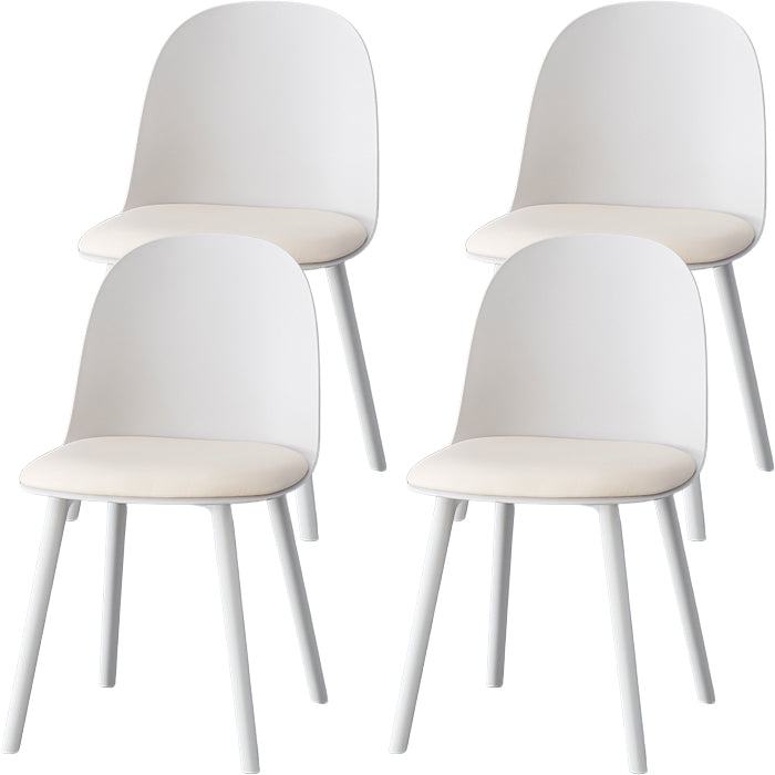 Sillas de comedor sin brazos modernas silla lateral de plástico para comedor