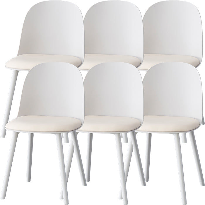 Sillas de comedor sin brazos modernas silla lateral de plástico para comedor