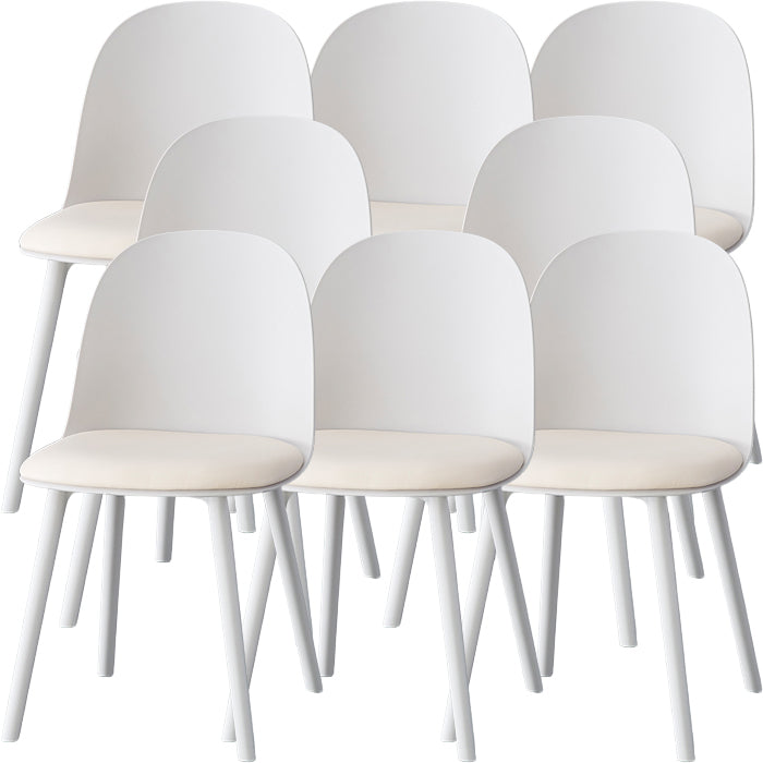Sillas de comedor sin brazos modernas silla lateral de plástico para comedor