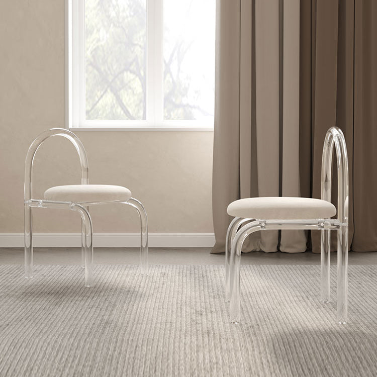 Silla de comedor acrílico transparente de estilo nórdico con tapizado para el hogar