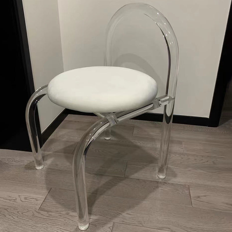 Silla de comedor acrílico transparente de estilo nórdico con tapizado para el hogar