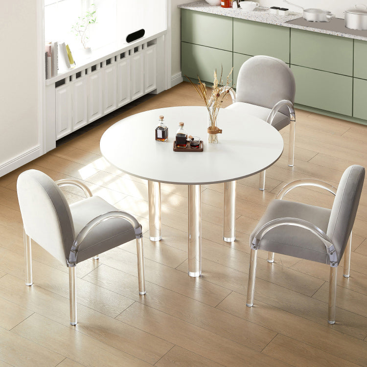 Silla de comedor acrílico transparente de estilo nórdico con tapizado para el hogar