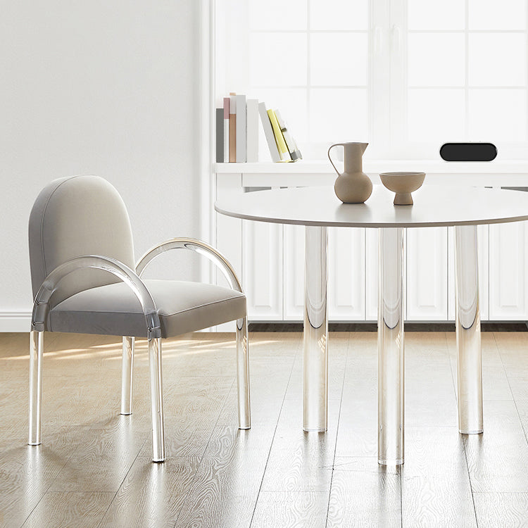 Silla de comedor acrílico transparente de estilo nórdico con tapizado para el hogar