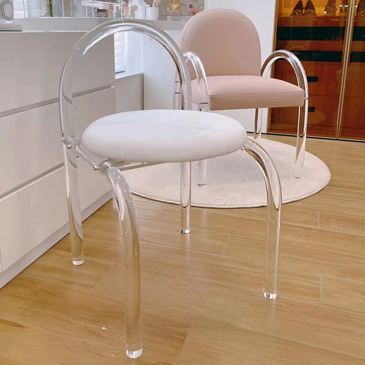 Silla de comedor acrílico transparente de estilo nórdico con tapizado para el hogar
