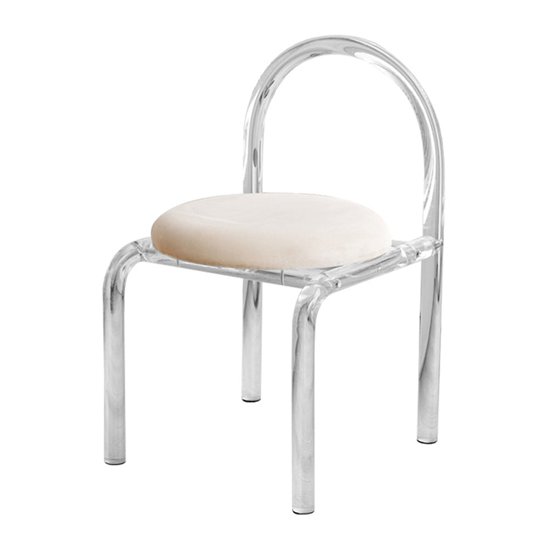 Silla de comedor acrílico transparente de estilo nórdico con tapizado para el hogar