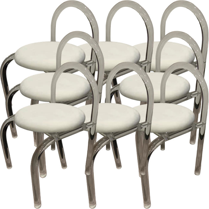 Silla de comedor acrílico transparente de estilo nórdico con tapizado para el hogar