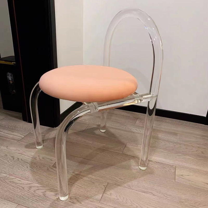 Silla de comedor acrílico transparente de estilo nórdico con tapizado para el hogar