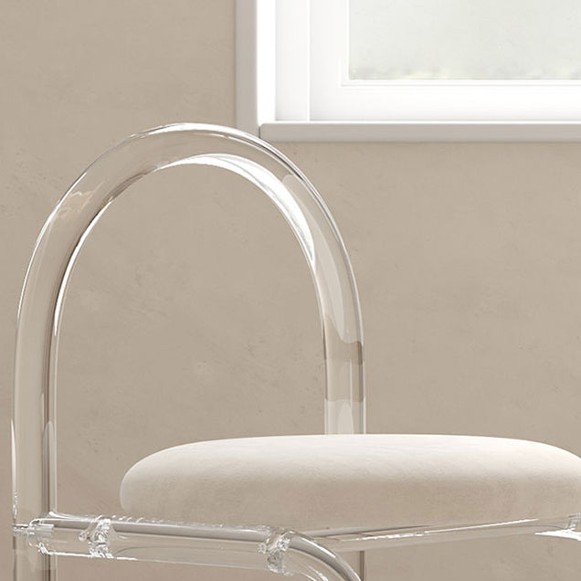 Silla de comedor acrílico transparente de estilo nórdico con tapizado para el hogar