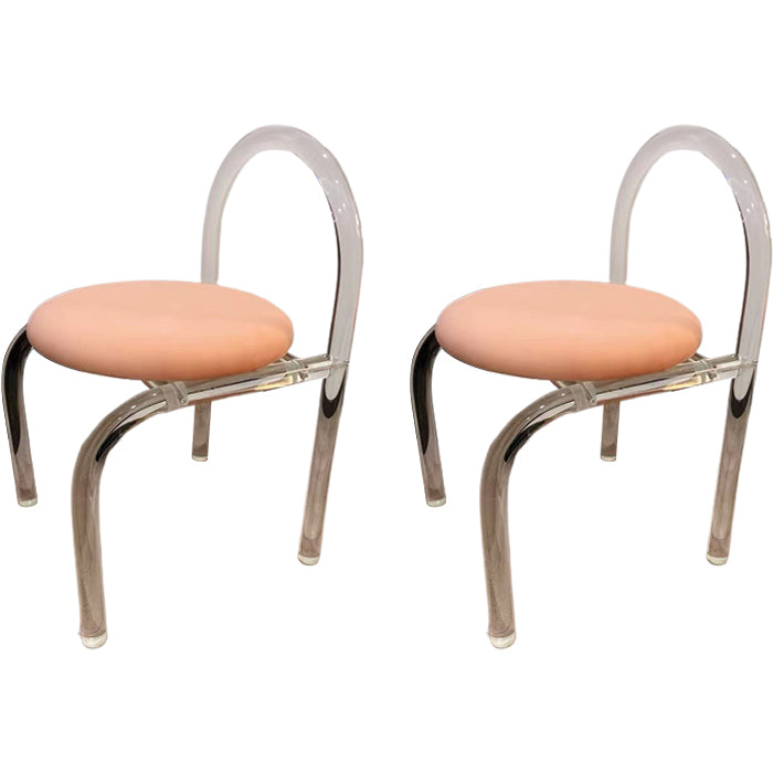 Silla de comedor acrílico transparente de estilo nórdico con tapizado para el hogar