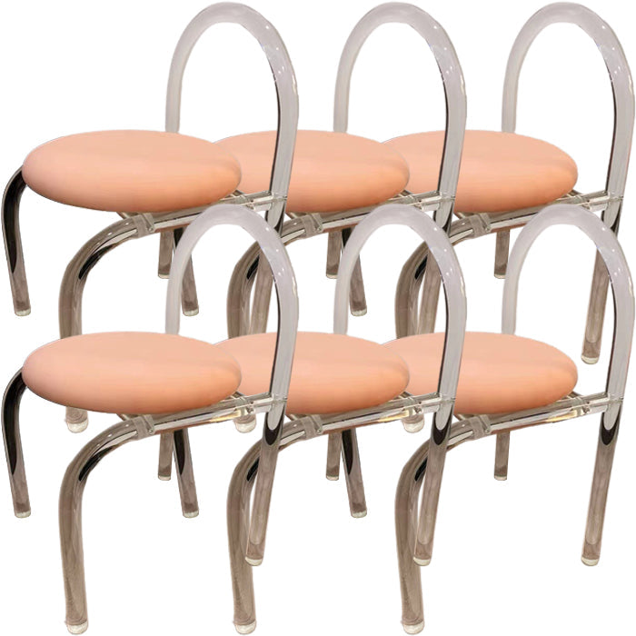 Silla de comedor acrílico transparente de estilo nórdico con tapizado para el hogar