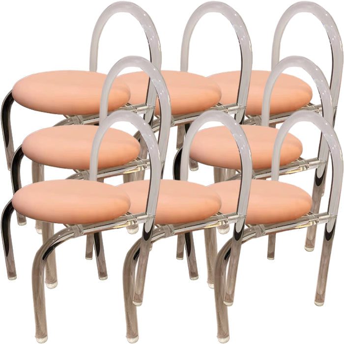 Silla de comedor acrílico transparente de estilo nórdico con tapizado para el hogar