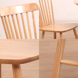 Sedia da pranzo Windsor a bracciole in legno di gomma contemporanea per ristorante