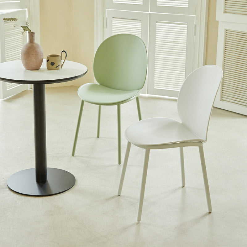 Contemporary Plastic Armless Parson Chair for Home in Matte Finish
