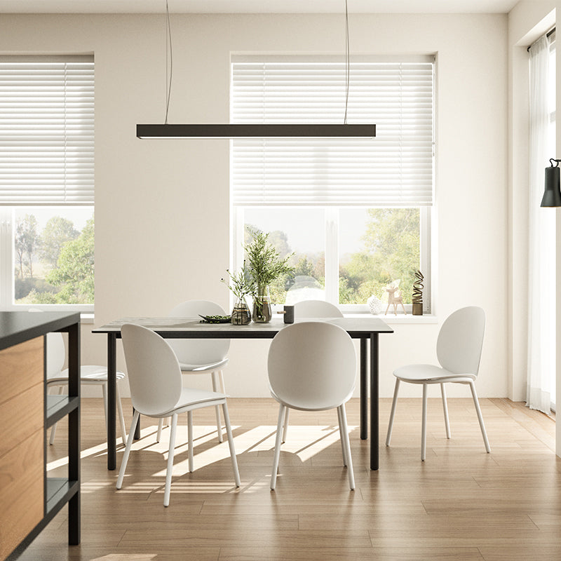 Contemporary Plastic Armless Parson Chair for Home in Matte Finish