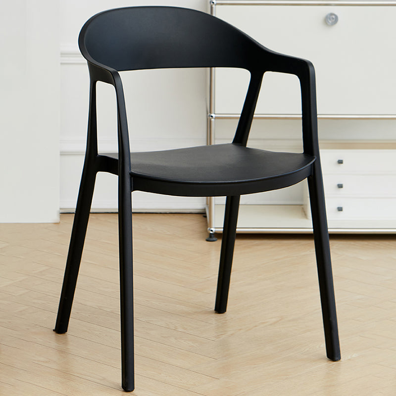 Nordic Style Matte Finish Plastic Armless Dining Chair for Home Black 1 Piece Clearhalo 'Dining Chairs' 'Dining Tables & Seating' 'dining_chair' 'furn' 'furn_dining_chair' 'Furniture' 'Kitchen & Dining Furniture' 7636578