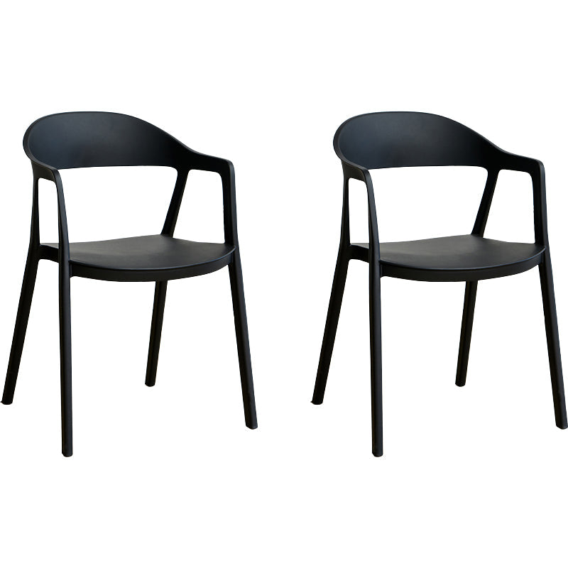 Nordic Style Matte Finish Plastic Armless Dining Chair for Home Black 2 Piece Set Clearhalo 'Dining Chairs' 'Dining Tables & Seating' 'dining_chair' 'furn' 'furn_dining_chair' 'Furniture' 'Kitchen & Dining Furniture' 7636580