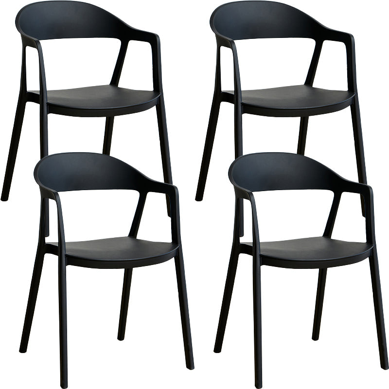 Nordic Style Matte Finish Plastic Armless Dining Chair for Home Black 4 Piece Set Clearhalo 'Dining Chairs' 'Dining Tables & Seating' 'dining_chair' 'furn' 'furn_dining_chair' 'Furniture' 'Kitchen & Dining Furniture' 7636582