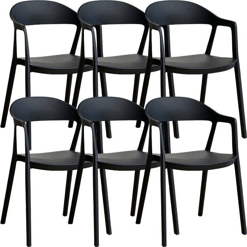 Nordic Style Matte Finish Plastic Armless Dining Chair for Home Black 6 Piece Set Clearhalo 'Dining Chairs' 'Dining Tables & Seating' 'dining_chair' 'furn' 'furn_dining_chair' 'Furniture' 'Kitchen & Dining Furniture' 7636583