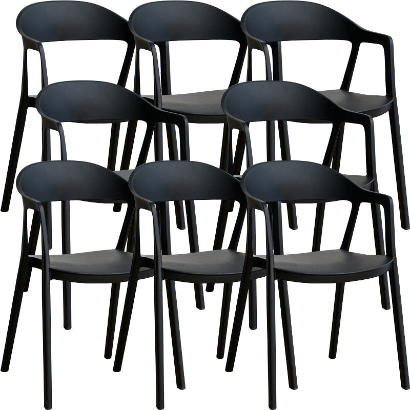 Nordic Style Matte Finish Plastic Armless Dining Chair for Home Black 8 Piece Set Clearhalo 'Dining Chairs' 'Dining Tables & Seating' 'dining_chair' 'furn' 'furn_dining_chair' 'Furniture' 'Kitchen & Dining Furniture' 7636585