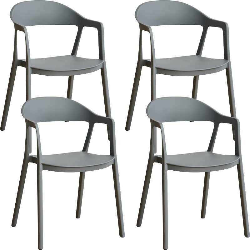 Nordic Style Matte Finish Plastic Armless Dining Chair for Home Grey 4 Piece Set Clearhalo 'Dining Chairs' 'Dining Tables & Seating' 'dining_chair' 'furn' 'furn_dining_chair' 'Furniture' 'Kitchen & Dining Furniture' 7636592