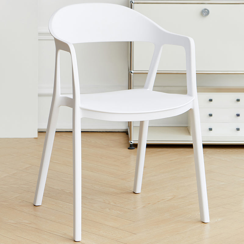 Nordic Style Matte Finish Plastic Armless Dining Chair for Home White 1 Piece Clearhalo 'Dining Chairs' 'Dining Tables & Seating' 'dining_chair' 'furn' 'furn_dining_chair' 'Furniture' 'Kitchen & Dining Furniture' 7636597