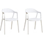 Nordic Style Matte Finish Plastic Armless Dining Chair for Home White 2 Piece Set Clearhalo 'Dining Chairs' 'Dining Tables & Seating' 'dining_chair' 'furn' 'furn_dining_chair' 'Furniture' 'Kitchen & Dining Furniture' 7636598