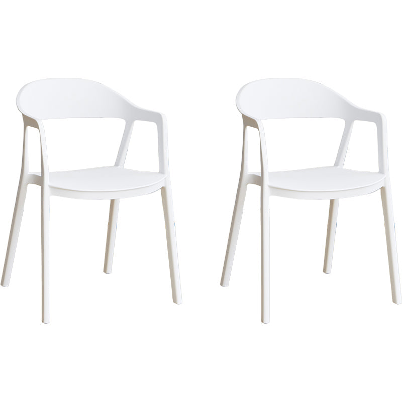 Nordic Style Matte Finish Plastic Armless Dining Chair for Home White 2 Piece Set Clearhalo 'Dining Chairs' 'Dining Tables & Seating' 'dining_chair' 'furn' 'furn_dining_chair' 'Furniture' 'Kitchen & Dining Furniture' 7636598