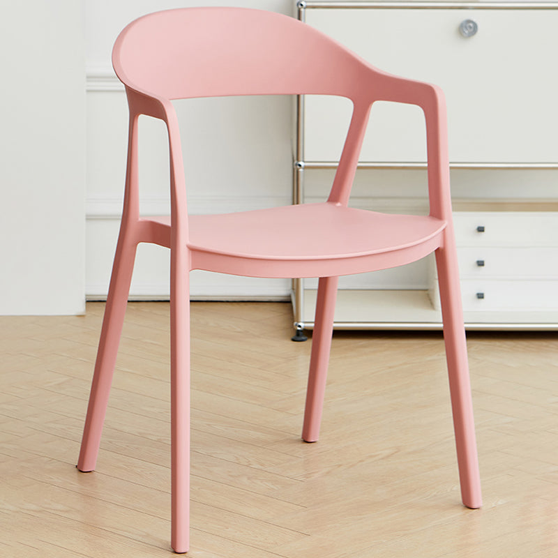 Nordic Style Matte Finish Plastic Armless Dining Chair for Home Pink 1 Piece Clearhalo 'Dining Chairs' 'Dining Tables & Seating' 'dining_chair' 'furn' 'furn_dining_chair' 'Furniture' 'Kitchen & Dining Furniture' 7636602