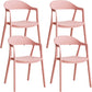 Nordic Style Matte Finish Plastic Armless Dining Chair for Home Pink 4 Piece Set Clearhalo 'Dining Chairs' 'Dining Tables & Seating' 'dining_chair' 'furn' 'furn_dining_chair' 'Furniture' 'Kitchen & Dining Furniture' 7636604