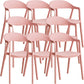 Nordic Style Matte Finish Plastic Armless Dining Chair for Home Pink 8 Piece Set Clearhalo 'Dining Chairs' 'Dining Tables & Seating' 'dining_chair' 'furn' 'furn_dining_chair' 'Furniture' 'Kitchen & Dining Furniture' 7636606