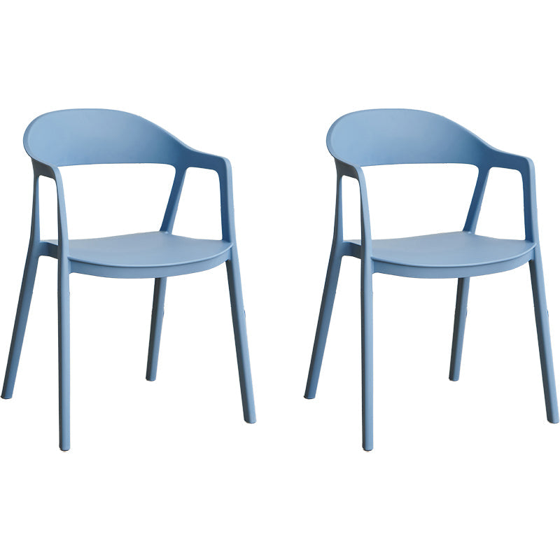 Nordic Style Matte Finish Plastic Armless Dining Chair for Home Blue 2 Piece Set Clearhalo 'Dining Chairs' 'Dining Tables & Seating' 'dining_chair' 'furn' 'furn_dining_chair' 'Furniture' 'Kitchen & Dining Furniture' 7636608