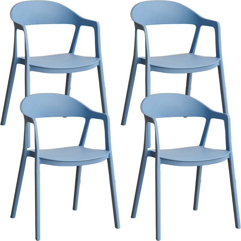 Nordic Style Matte Finish Plastic Armless Dining Chair for Home Blue 4 Piece Set Clearhalo 'Dining Chairs' 'Dining Tables & Seating' 'dining_chair' 'furn' 'furn_dining_chair' 'Furniture' 'Kitchen & Dining Furniture' 7636609