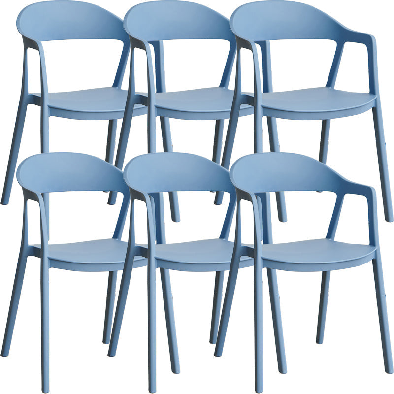 Nordic Style Matte Finish Plastic Armless Dining Chair for Home Blue 6 Piece Set Clearhalo 'Dining Chairs' 'Dining Tables & Seating' 'dining_chair' 'furn' 'furn_dining_chair' 'Furniture' 'Kitchen & Dining Furniture' 7636610