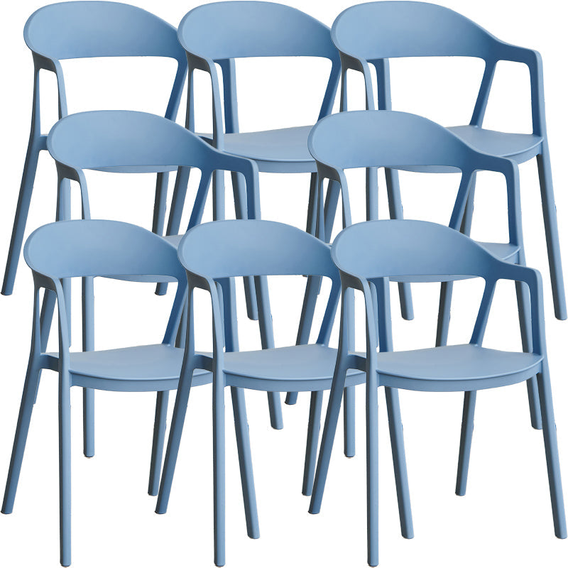 Nordic Style Matte Finish Plastic Armless Dining Chair for Home Blue 8 Piece Set Clearhalo 'Dining Chairs' 'Dining Tables & Seating' 'dining_chair' 'furn' 'furn_dining_chair' 'Furniture' 'Kitchen & Dining Furniture' 7636611