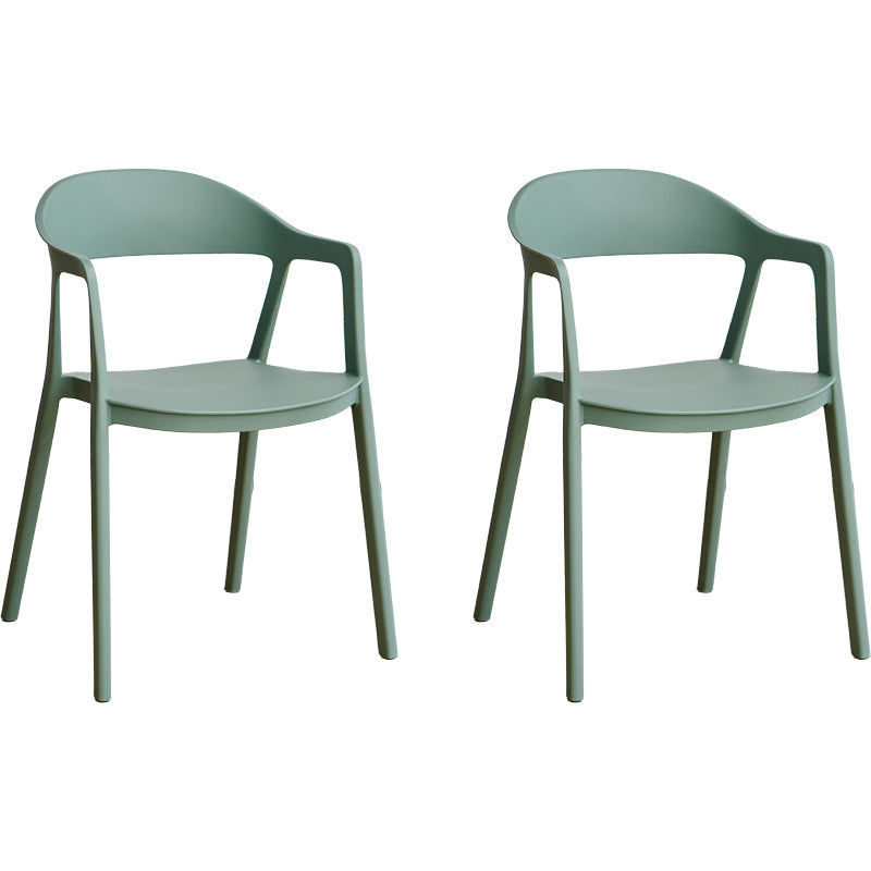 Nordic Style Matte Finish Plastic Armless Dining Chair for Home Green 2 Piece Set Clearhalo 'Dining Chairs' 'Dining Tables & Seating' 'dining_chair' 'furn' 'furn_dining_chair' 'Furniture' 'Kitchen & Dining Furniture' 7636613