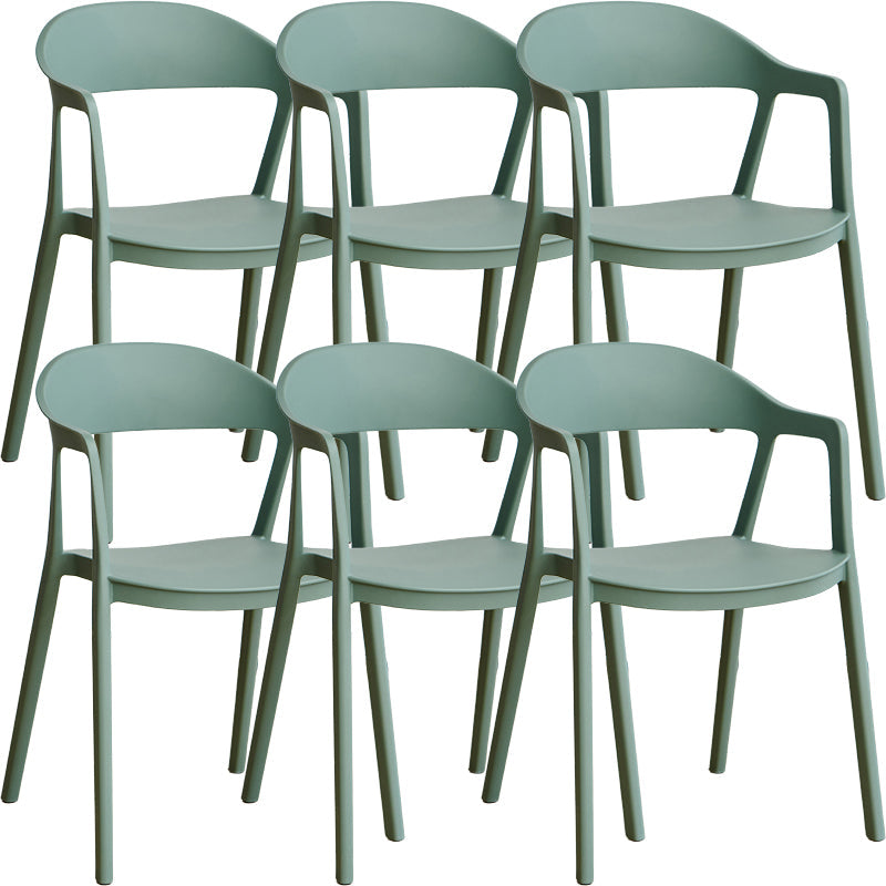 Nordic Style Matte Finish Plastic Armless Dining Chair for Home Green 6 Piece Set Clearhalo 'Dining Chairs' 'Dining Tables & Seating' 'dining_chair' 'furn' 'furn_dining_chair' 'Furniture' 'Kitchen & Dining Furniture' 7636615