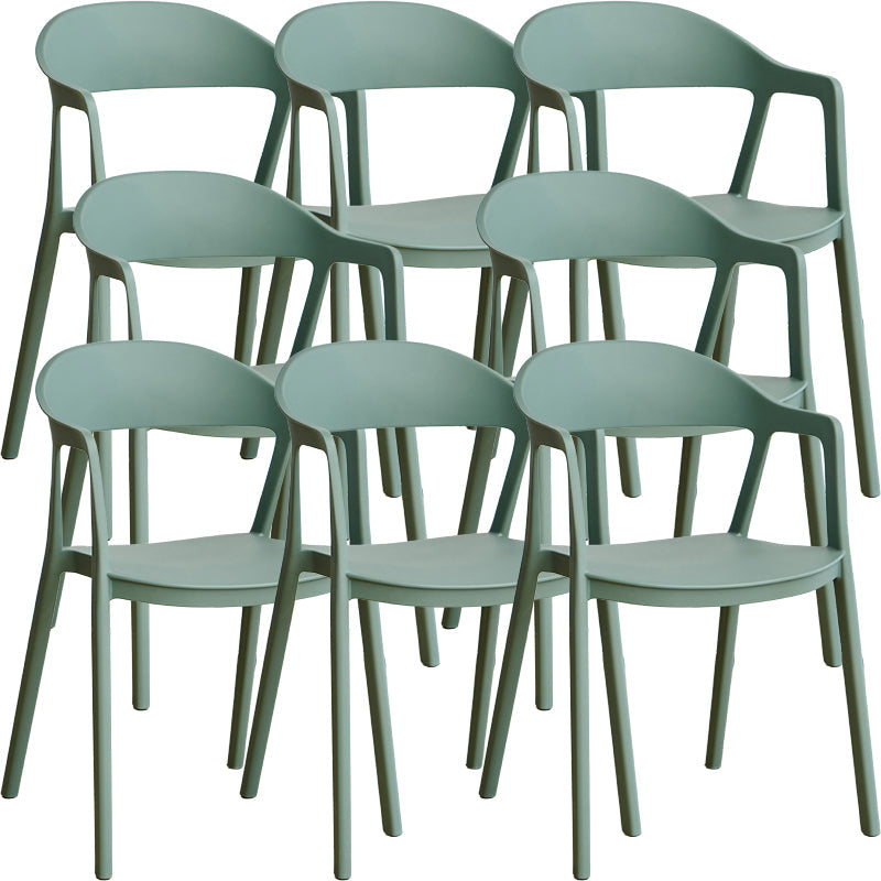 Nordic Style Matte Finish Plastic Armless Dining Chair for Home Green 8 Piece Set Clearhalo 'Dining Chairs' 'Dining Tables & Seating' 'dining_chair' 'furn' 'furn_dining_chair' 'Furniture' 'Kitchen & Dining Furniture' 7636616