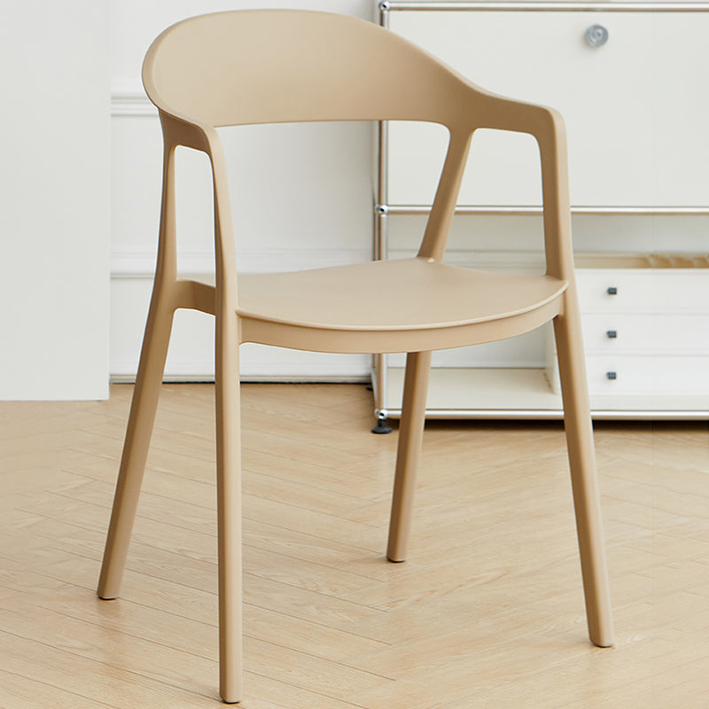 Nordic Style Matte Finish Plastic Armless Dining Chair for Home Camel 1 Piece Clearhalo 'Dining Chairs' 'Dining Tables & Seating' 'dining_chair' 'furn' 'furn_dining_chair' 'Furniture' 'Kitchen & Dining Furniture' 7636617