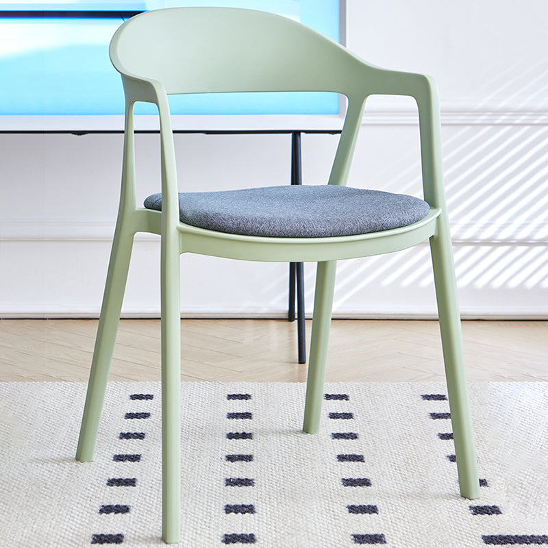 Nordic Style Matte Finish Plastic Armless Dining Chair for Home Gray-Green 1 Piece Clearhalo 'Dining Chairs' 'Dining Tables & Seating' 'dining_chair' 'furn' 'furn_dining_chair' 'Furniture' 'Kitchen & Dining Furniture' 7636622