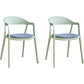 Nordic Style Matte Finish Plastic Armless Dining Chair for Home Gray-Green 2 Piece Set Clearhalo 'Dining Chairs' 'Dining Tables & Seating' 'dining_chair' 'furn' 'furn_dining_chair' 'Furniture' 'Kitchen & Dining Furniture' 7636623
