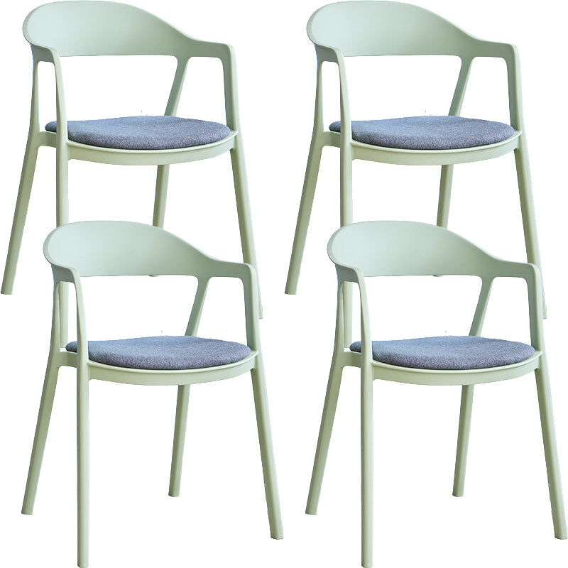 Nordic Style Matte Finish Plastic Armless Dining Chair for Home Gray-Green 4 Piece Set Clearhalo 'Dining Chairs' 'Dining Tables & Seating' 'dining_chair' 'furn' 'furn_dining_chair' 'Furniture' 'Kitchen & Dining Furniture' 7636624