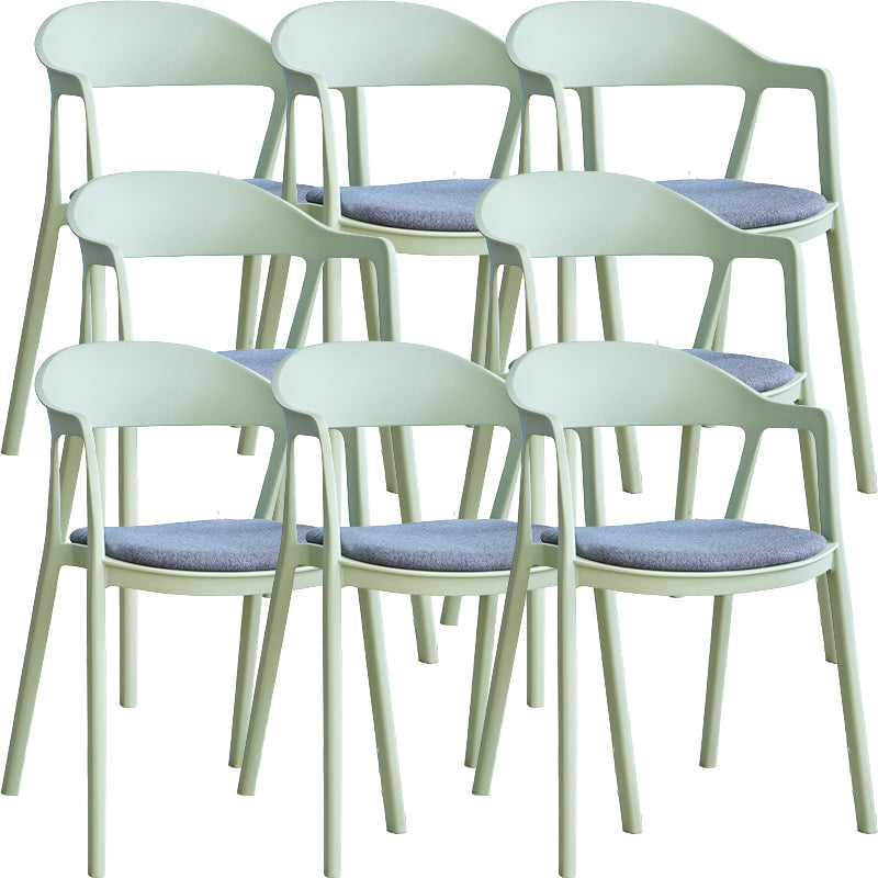 Nordic Style Matte Finish Plastic Armless Dining Chair for Home Gray-Green 8 Piece Set Clearhalo 'Dining Chairs' 'Dining Tables & Seating' 'dining_chair' 'furn' 'furn_dining_chair' 'Furniture' 'Kitchen & Dining Furniture' 7636626