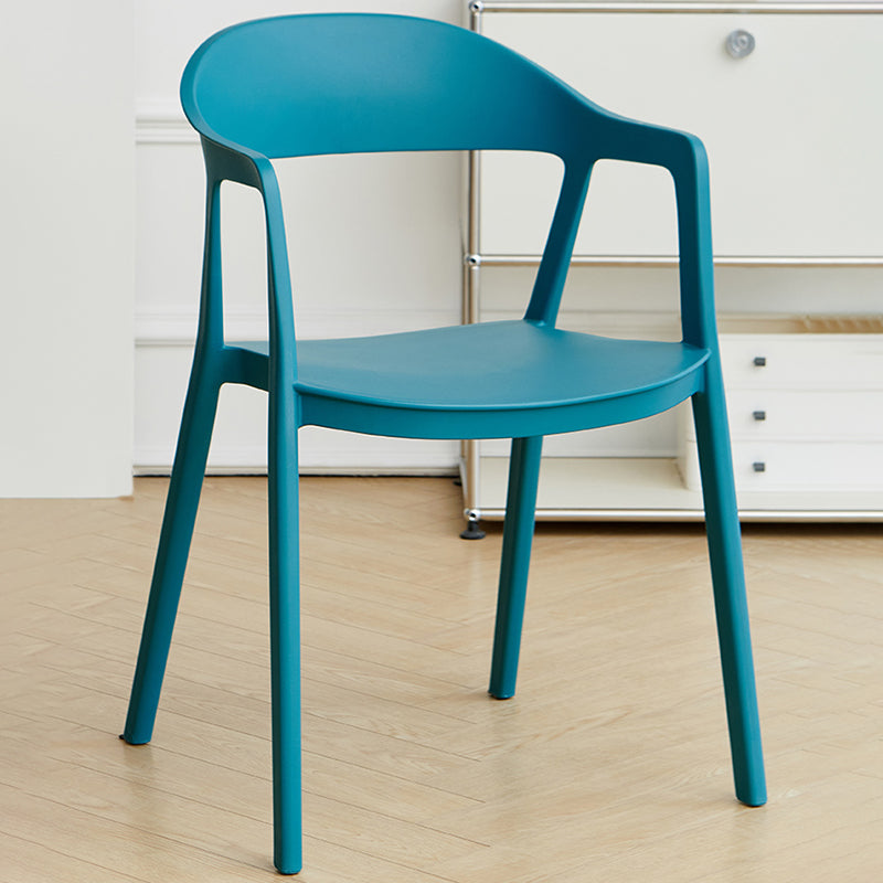 Nordic Style Matte Finish Plastic Armless Dining Chair for Home Peacock Blue 1 Piece Clearhalo 'Dining Chairs' 'Dining Tables & Seating' 'dining_chair' 'furn' 'furn_dining_chair' 'Furniture' 'Kitchen & Dining Furniture' 7636627